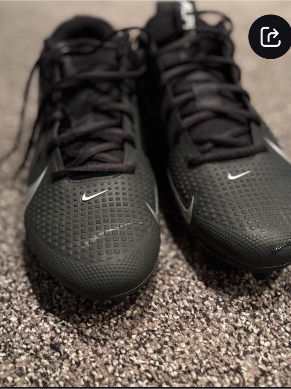 Nike Men’s Black Athletic Cleats with White Swoosh